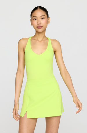 SKINLUXE SIDE SPLIT SKORT - KEY LIME