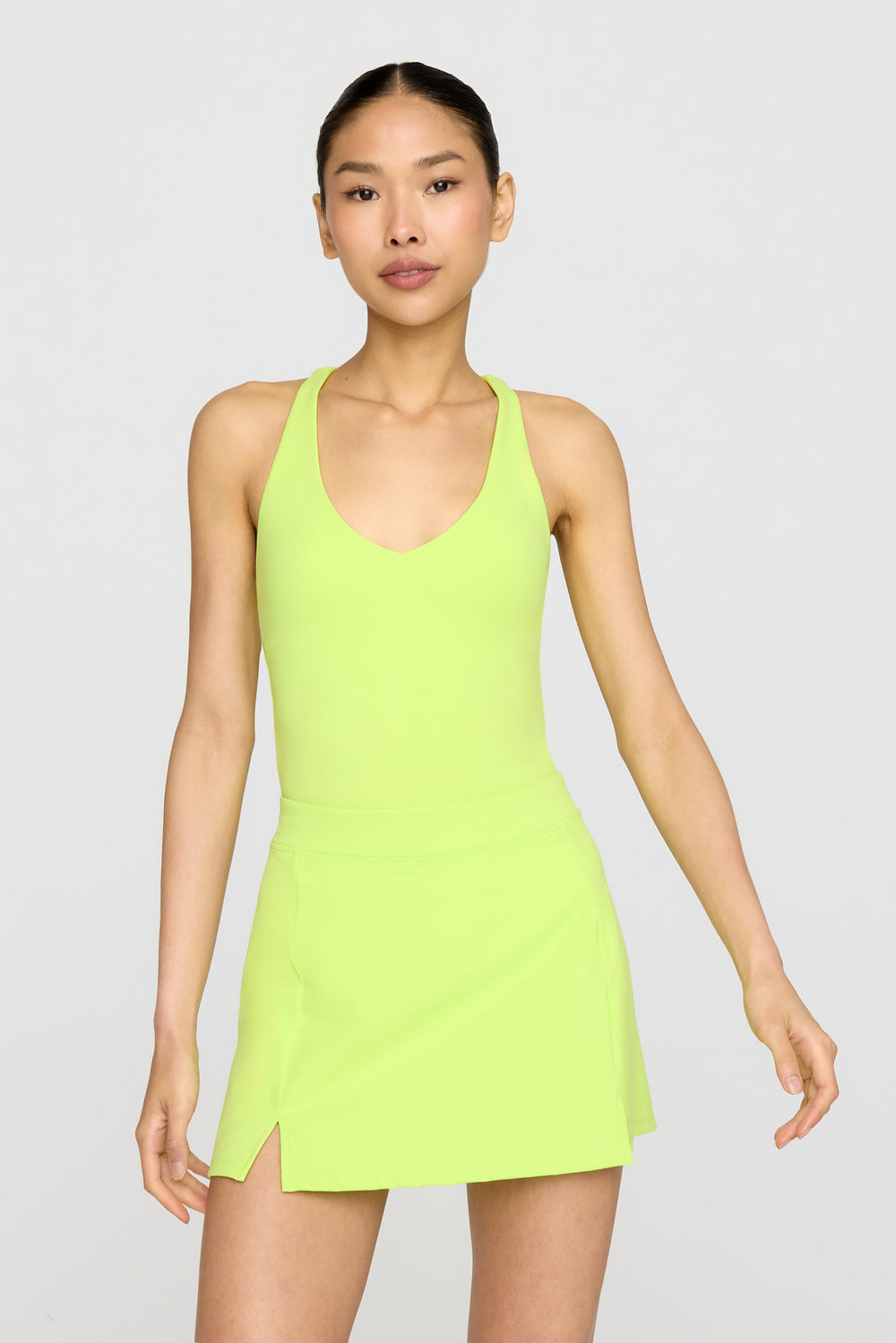 SKINLUXE SIDE SPLIT SKORT - KEY LIME