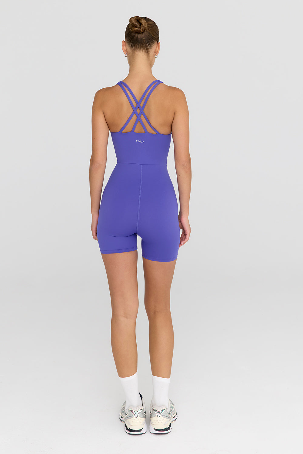 SKINLUXE BUILT-IN SUPPORT STRAPPY BACK UNITARD - GRAPE