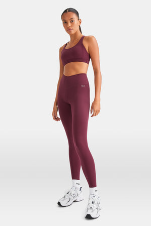 SKINLUXE V-WAIST HIGH WAISTED LEGGING - BURGUNDY