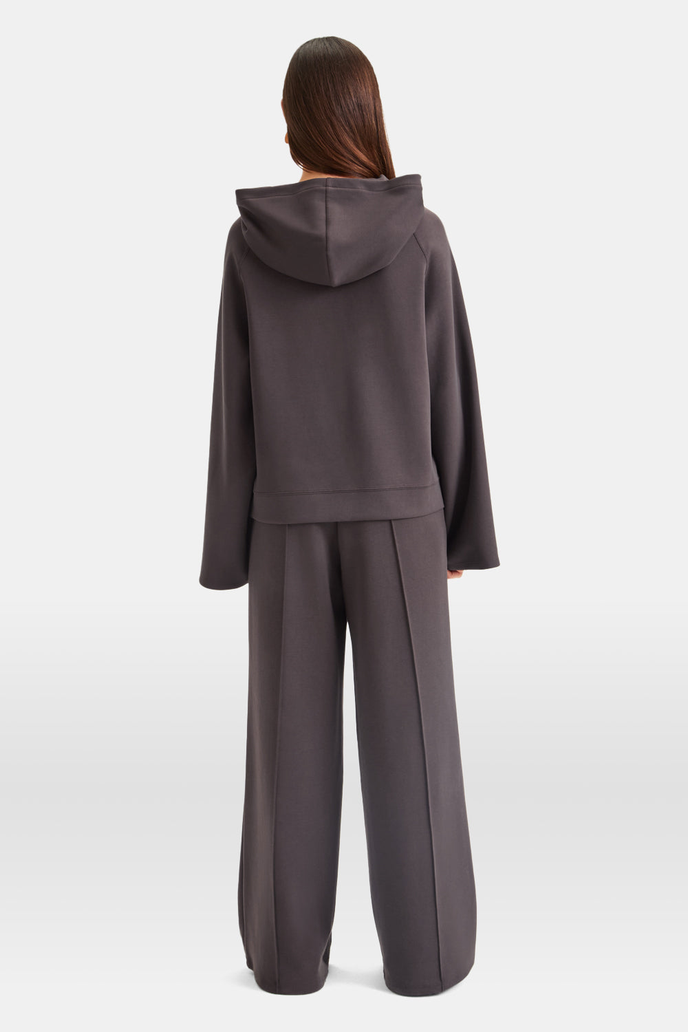 SOFTSMART FLARED SLEEVE HOODIE - COCOA