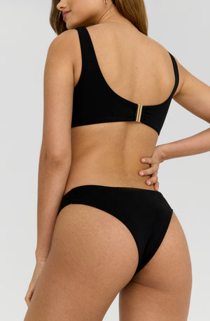 NIXIE ASYMMETRIC RING BIKINI BRIEF - SHADOW BLACK