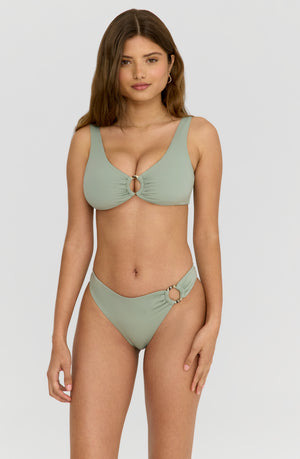 NIXIE ASYMMETRIC RING BIKINI BRIEF - SAGE