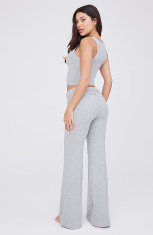 365 SCULPTING LOUNGE RIBBED TANK - GREY MARL