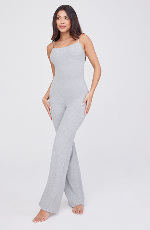 365 SCULPTING LOUNGE CAMI JUMPSUIT - GREY MARL