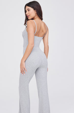 365 SCULPTING LOUNGE CAMI JUMPSUIT - GREY MARL