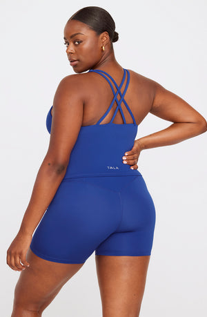 SKINLUXE BUILT-IN SUPPORT STRAPPY BACK CAMI TOP - COBALT BLUE