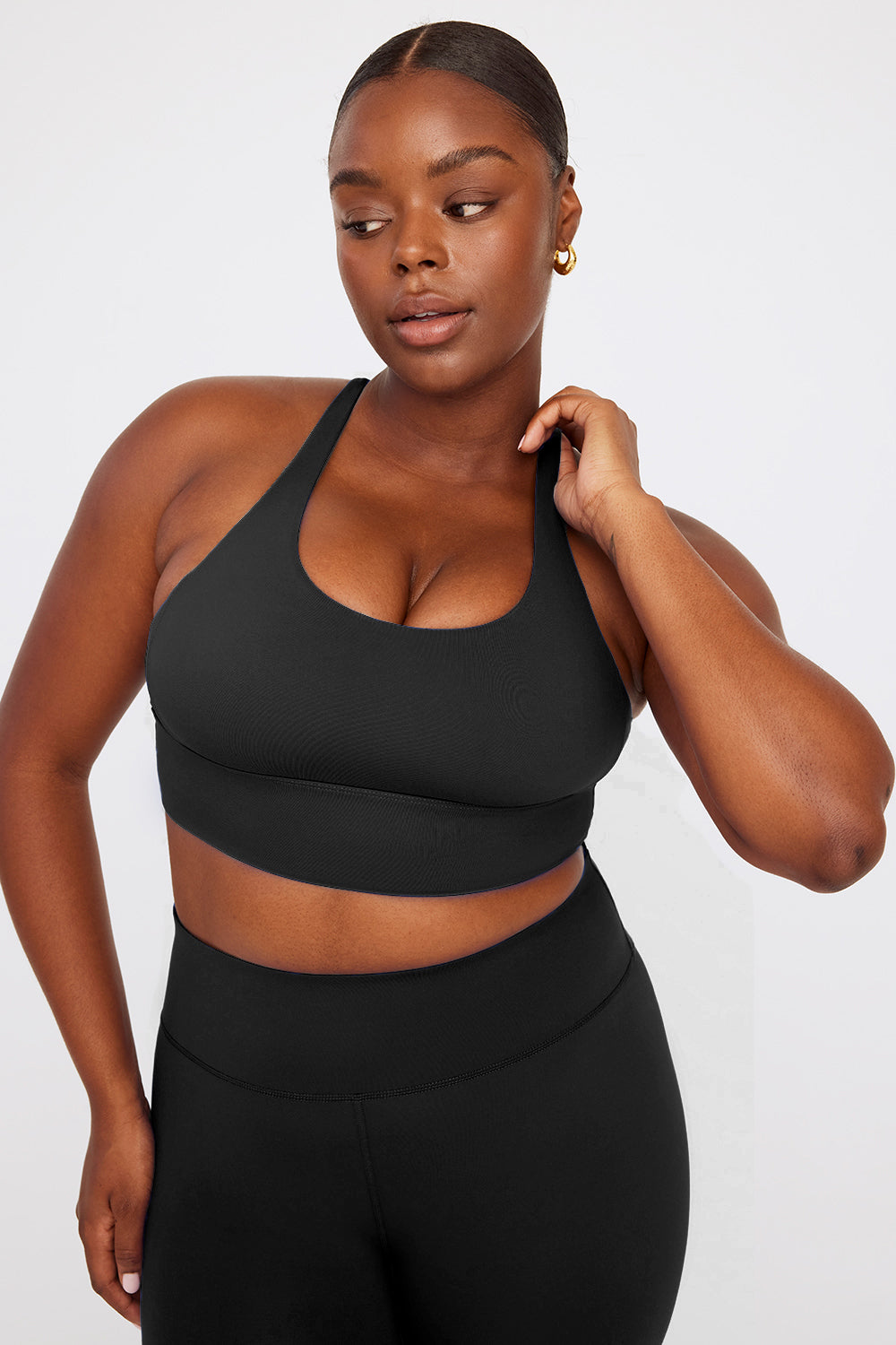 TALA Skinluxe high neck medium support sports bra in black exclusive at  ASOS 