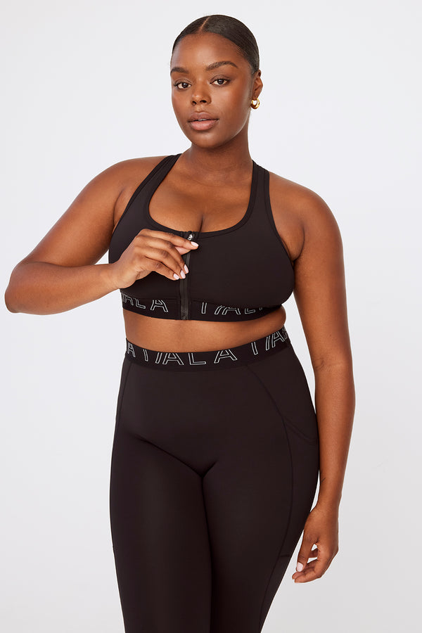 Plus Zip Front High Support Sports Bra