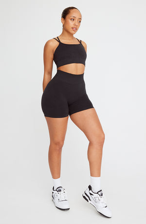 SCULPT SEAMLESS SCRUNCH CYCLING SHORTS - BLACK MARL