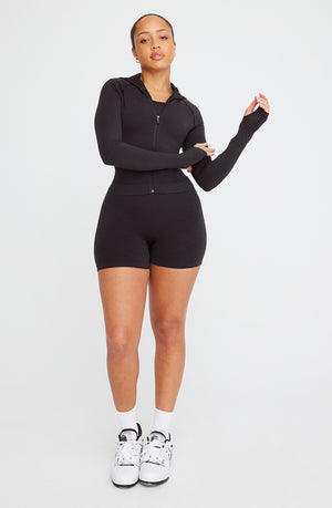 SCULPT SEAMLESS SCRUNCH CYCLING SHORTS - BLACK MARL