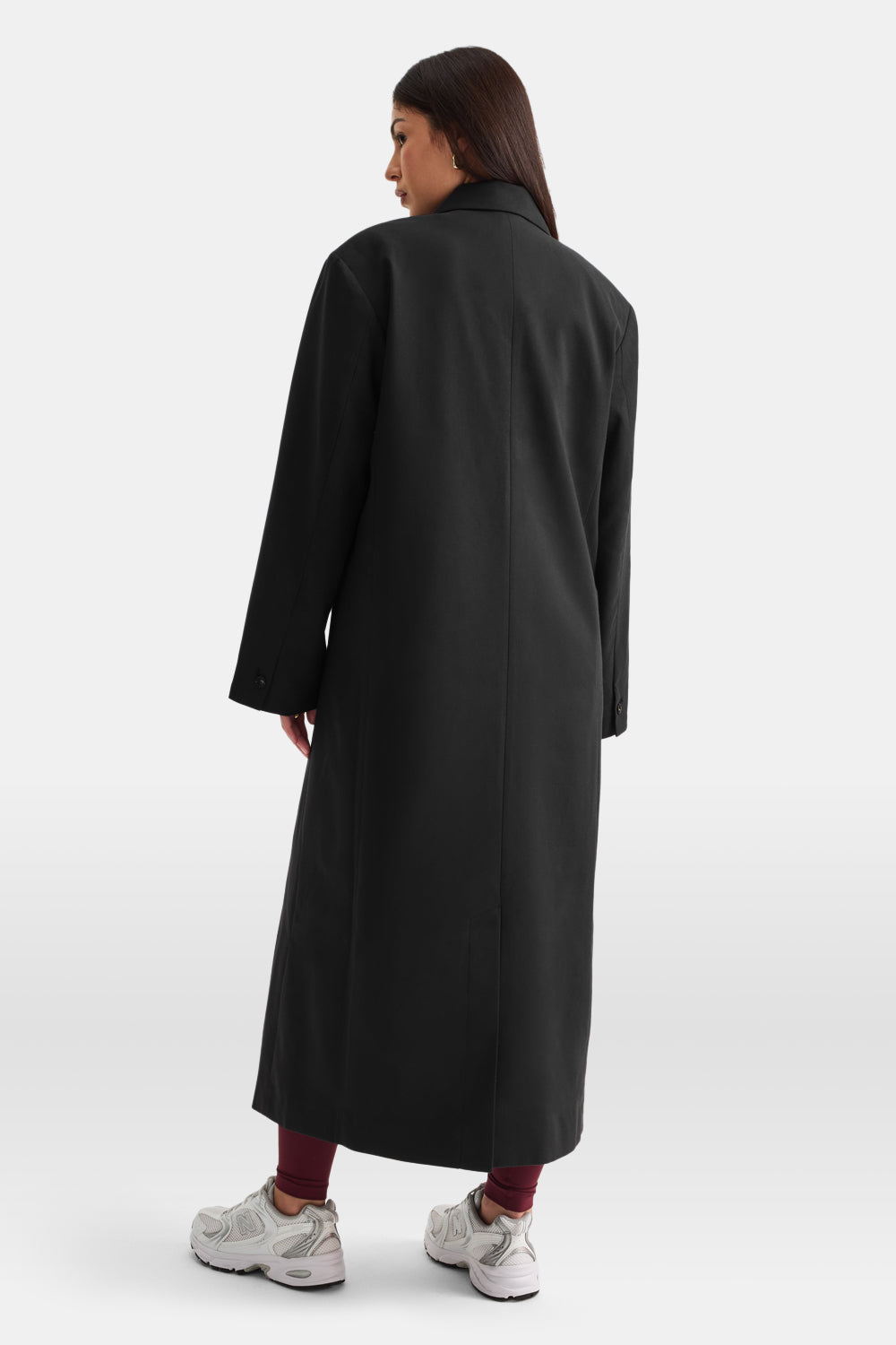 LONGLINE BLAZER COAT - BLACK