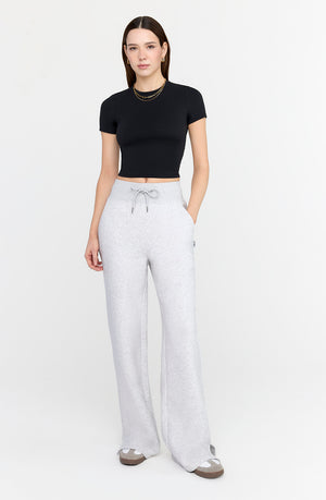 EVERYDAY WIDE LEG JOGGER - GREY MARL