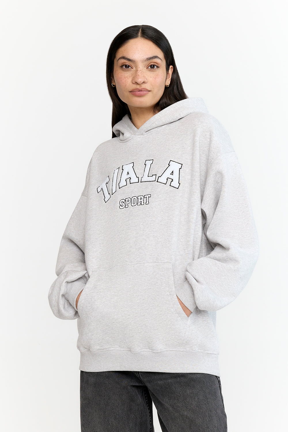 OVERSIZED CLUB HOODIE - GREY MARL