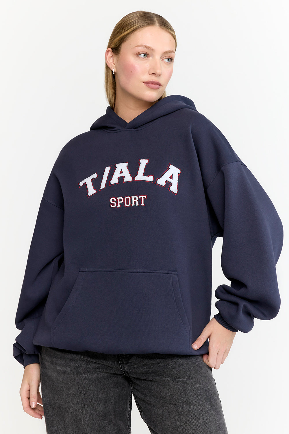 OVERSIZED CLUB HOODIE - NAVY AND RETRO RED