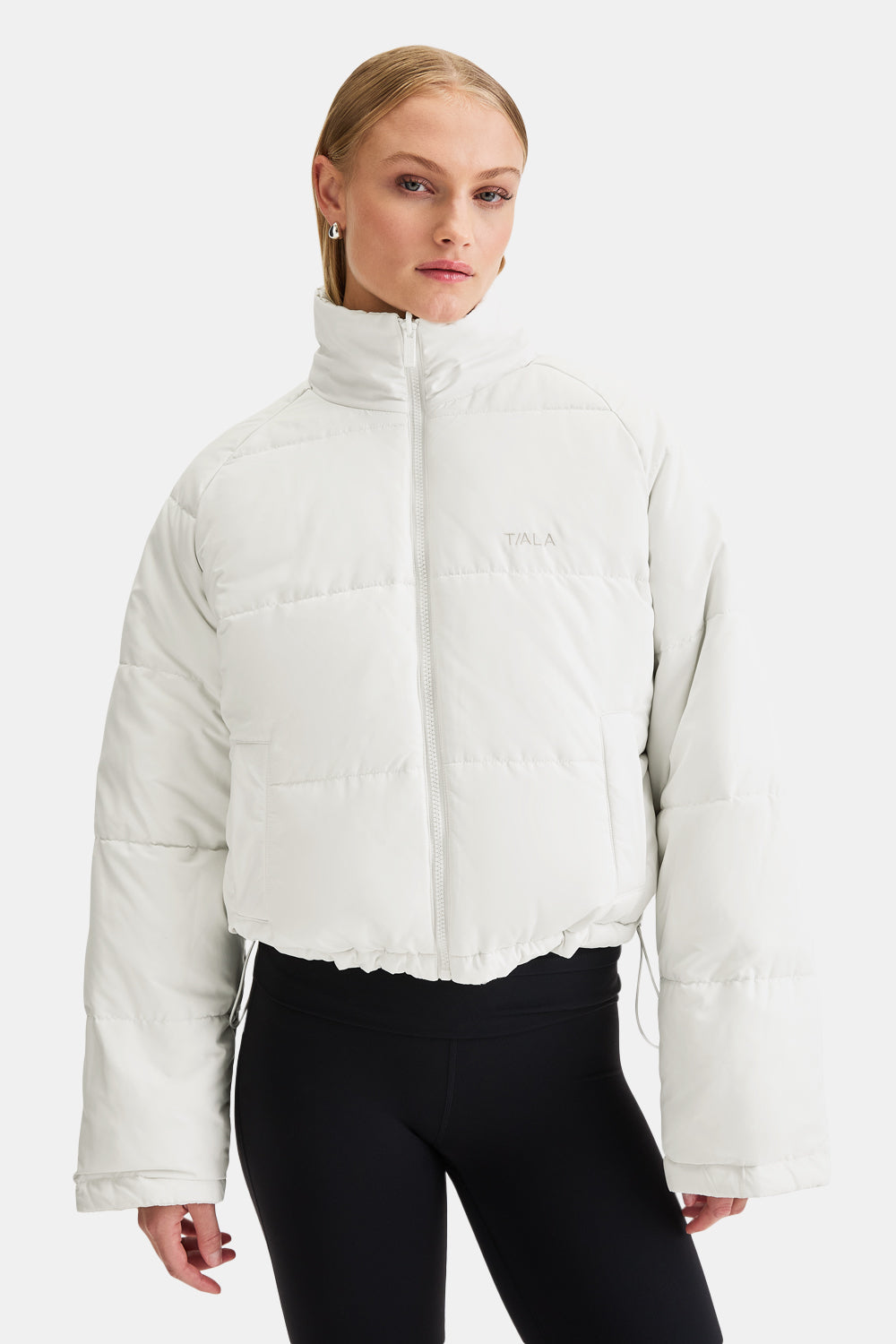 COCOON T LOGO REVERSIBLE PUFFER JACKET - COCONUT MILK