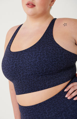 SKINLUXE TANK SPORTS BRA - NAVY PRINT