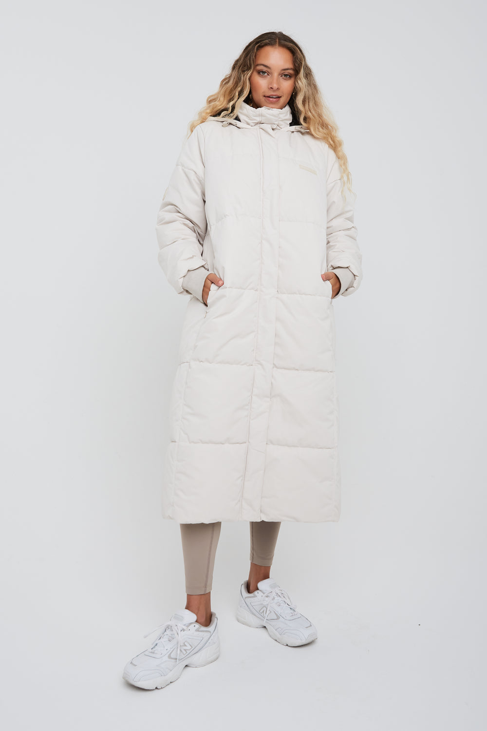 POLAR LONG LINE PUFFER COAT - OAT MILK