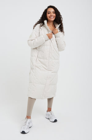 POLAR LONG LINE PUFFER COAT - OAT MILK