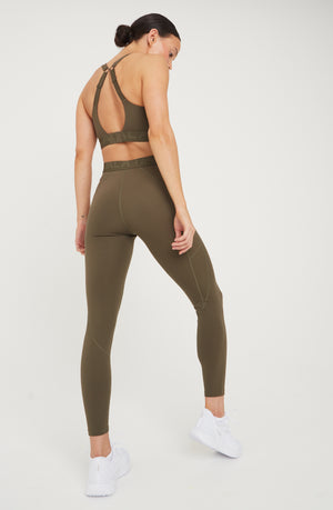 FORMTECH SIDE POCKET RUNNING LEGGING- KHAKI