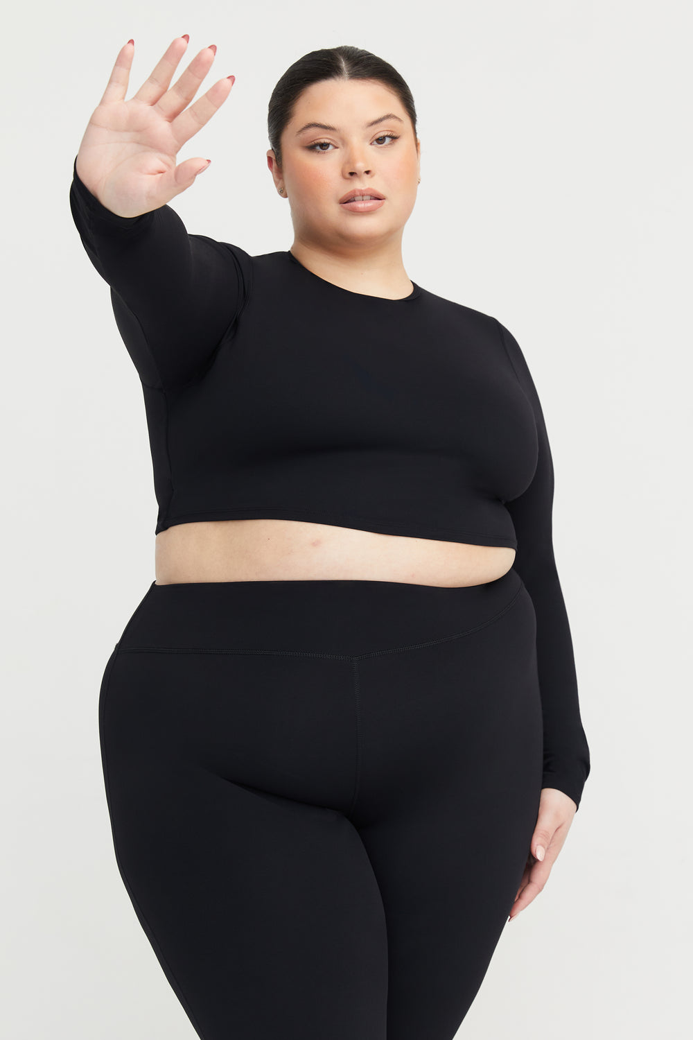 DAYFLEX OPEN BACK LONG SLEEVE TOP - SHADOW BLACK