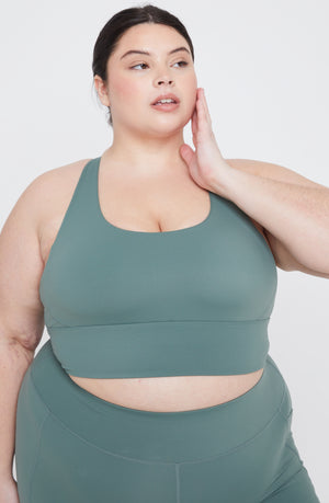 SKINLUXE TANK SPORTS BRA - LEAF GREEN