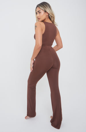 365 HIGH NECK SLEEVELESS BODYSUIT - CHOCOLATE