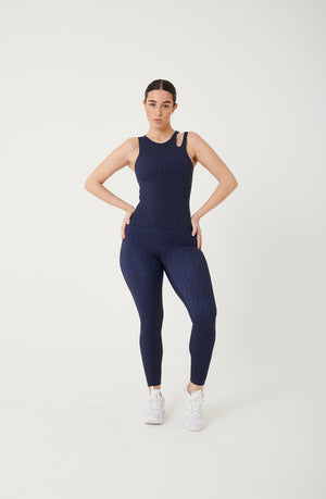 SKINLUXE HIGH WAISTED LEGGING - NAVY PRINT