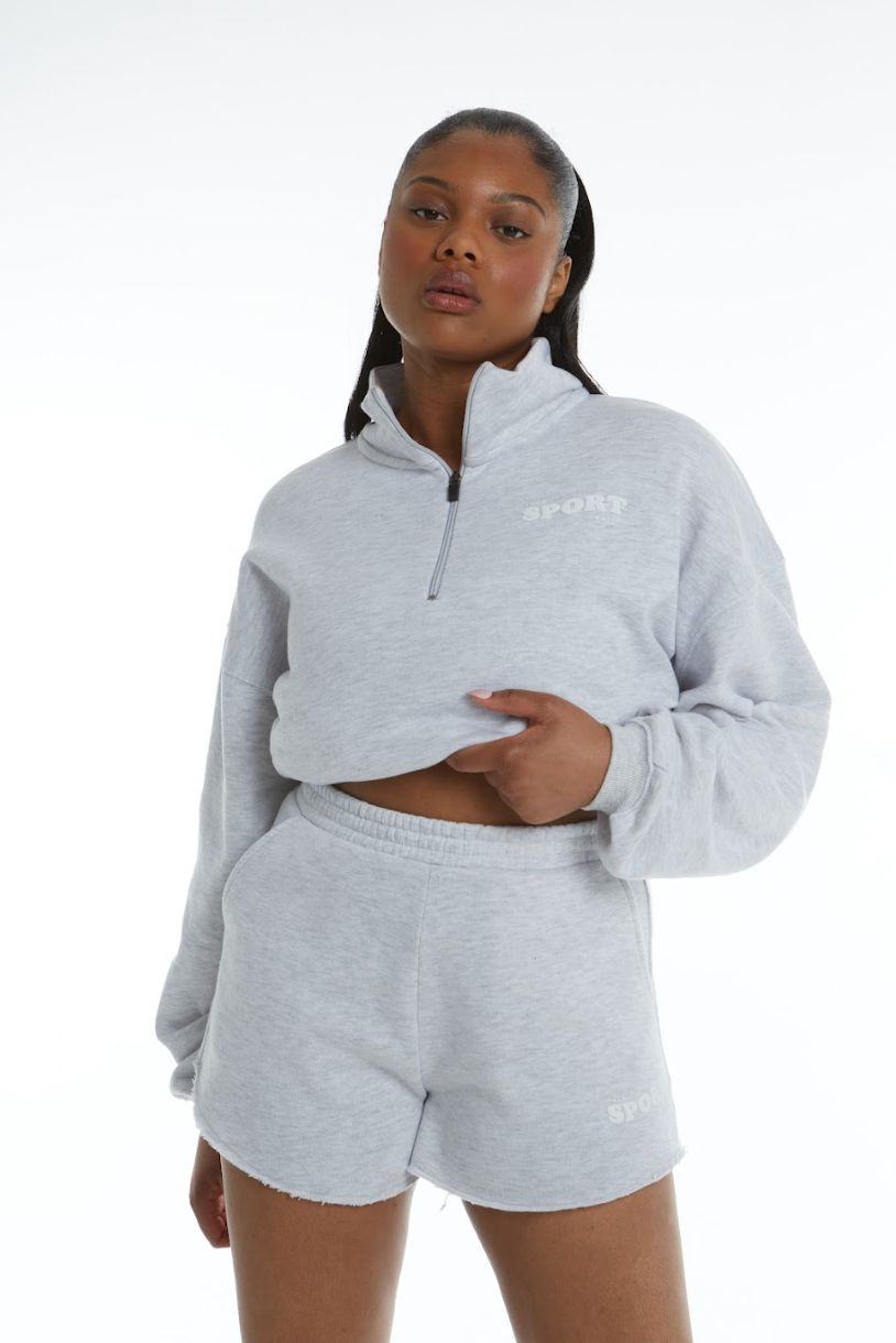 Grey 2024 sweatshirt shorts