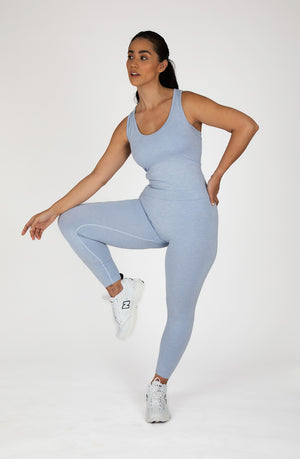 SCULPT SEAMLESS RACERBACK VEST - ICE BLUE MARL