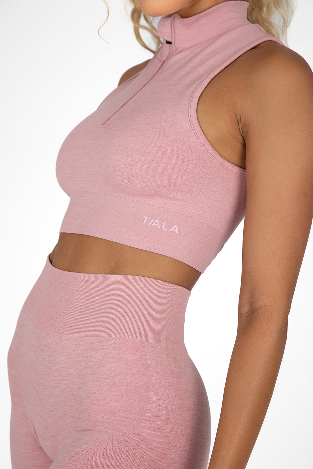 SCULPT SEAMLESS ZAHARA SPORTS BRA - BLUSH PINK MARL