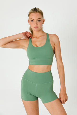 SkinLuxe High Waisted Training Shorts - Jade Green