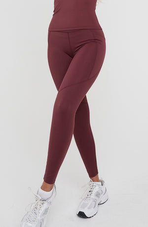 SKINLUXE HIGH WAISTED SIDE POCKET LEGGING - DARK CHERRY