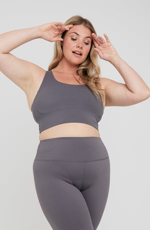 SKINLUXE TANK SPORTS BRA - TORNADA GREY