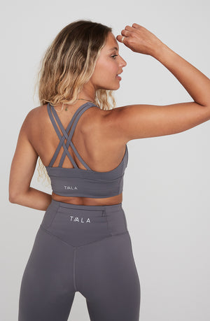 SKINLUXE TANK SPORTS BRA - TORNADA GREY