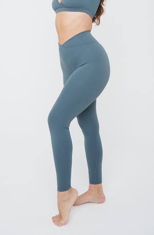 DAYFLEX WRAP HIGH WAISTED LEGGING - LAKE GREEN