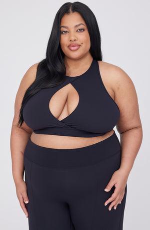 DAYFLEX CUT OUT CENTRE BRA - SHADOW BLACK