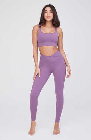 DAYFLEX SQUARE NECK SPORTS BRA - ORCHID