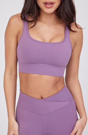 DAYFLEX SQUARE NECK SPORTS BRA - ORCHID