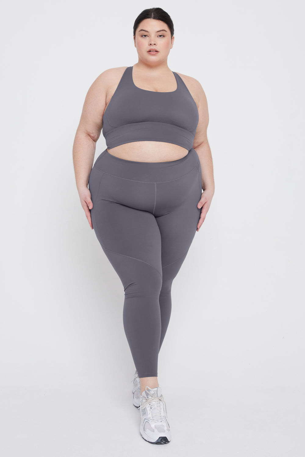 SKINLUXE HIGH WAISTED SIDE POCKET LEGGING - TORNADA GREY