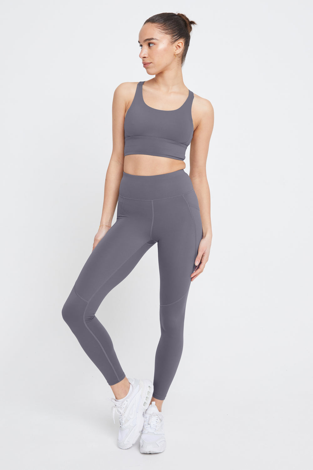 SKINLUXE HIGH WAISTED SIDE POCKET LEGGING - TORNADA GREY